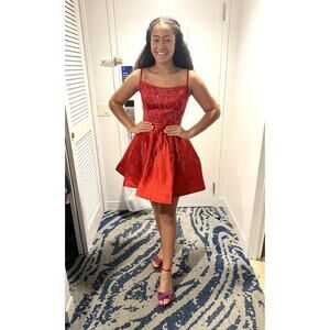 Size 6 Custom Made New Design Sold Out In Stores Red ashley lauren dress